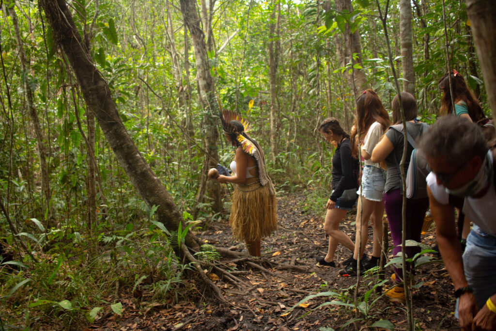 Shaman Sanderline guiding the group through the forest