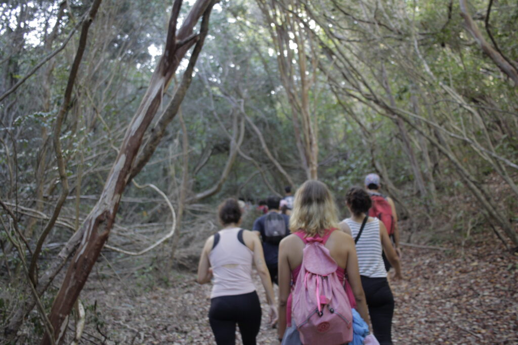 Emilly on the trail at Parque das Dunas in Natal