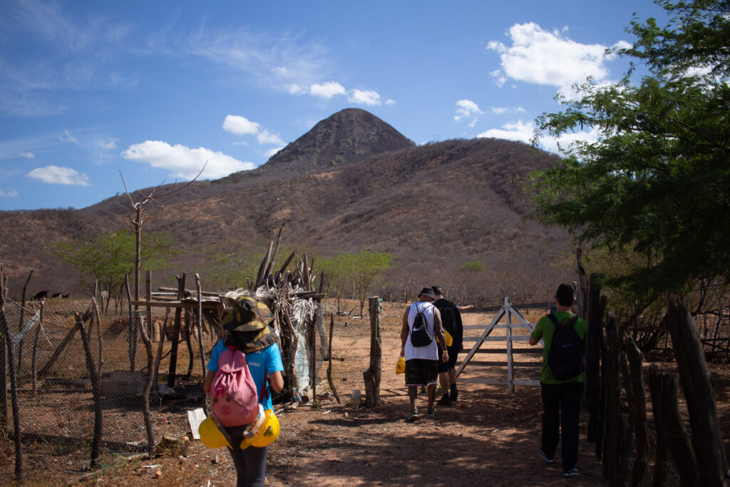 Group entering the property where Cabugi Peak is located