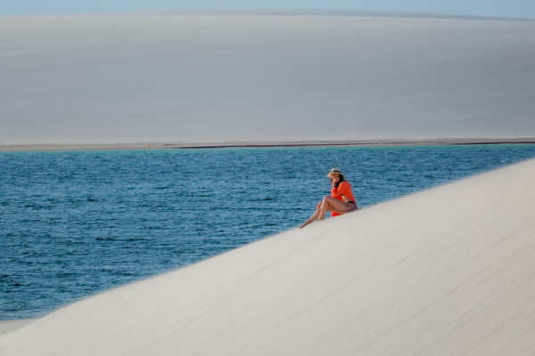 Lagoon in Lençóis Maranhenses, Barreirinhas, Maranhão, Brazil