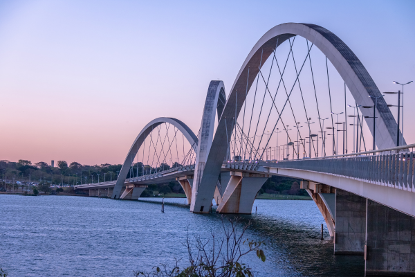 JK Bridge and Paranoa Lake at Sunset - Brasilia,