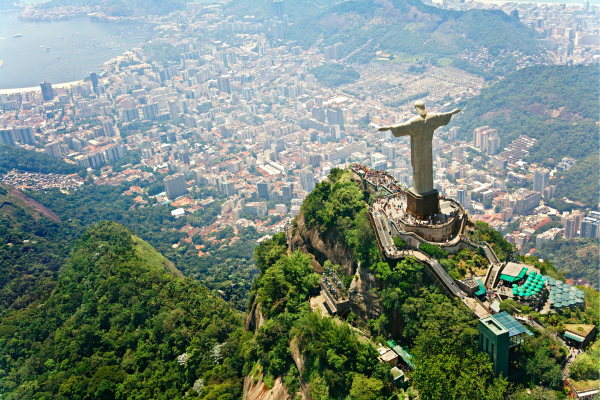 Aerial view of Christ the Redeemer