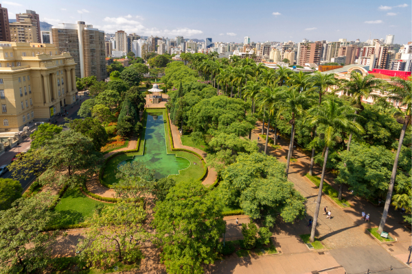 Vista aérea da praça da liberdade, belo horizonte