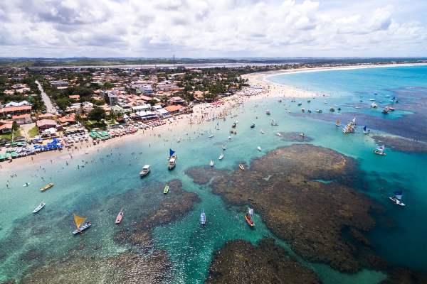 Aerial View of Porto de Galinhas, Pernambuco, Brazil