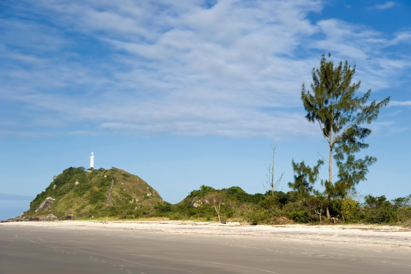 Wild Beach and Lighthouse at Ilha Do Mel (Honey Island)